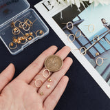 20Pcs Brass Stud Earring Findings, Ring, Nickel Free, with 20Pcs Ear Nuts, Golden, 12mm, Pin: 0.7mm