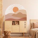 PVC Wall Stickers, Wall Decoration, Sun Pattern, 980x390mm, 2 sheets/set