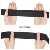 Polyester Non Slip Knitted Elastic Belt, Wave Silicone Gripper Elastic Band for Clothing Sewing, Black, 38x1.2mm, 10 yards/roll