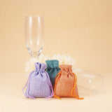 Burlap Packing Pouches Drawstring Bags, Mixed Color, 9x7cm, 10pcs/se