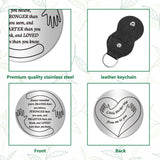 1Pc 201 Stainless Steel Commemorative Coins, Inspirational Quote Coin, Flat Round, with 1Pc PU Leather Guitar Clip, Heart, Coin: 30x2mm