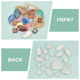 54Pcs Porcelain Cabochons Mosaic Pieces Sets, Mosaic Tiles for Arts DIY Crafts, Triangle & Square, Mixed Color, 15.5~341.5x15.5~42x5~6mm