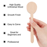 4Pcs Beechwood Spoon Mold, Unfinished Wood Accessories, Antique White, 15.8x4.05x1.9cm