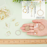 DIY Flower Earring Making Kit, Including Alloy & Plastic Pendants, Glass Pearl Beads, Iron Links Connectors, Brass Stud Earring Findings, White, 98Pcs/box