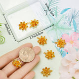 10Pcs Brass Connector Charms, 3D Flower Links, Real 18K Gold Plated, 19.5x17x5.5mm, Hole: 1mm and 1.2mm