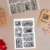 1 Sheet Custom PVC Plastic Clear Stamps, with 1Pc Carbon Steel Cutting Dies Stencils, for DIY Scrapbooking, Photo Album Decorative, Cards Making, Vehicle, Stamps: 160x110x3mm, Stencils: 159x108x0.8mm