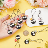 Coal Ball Opaque Resin Mobile Straps, Acrylic Star Charm and Nylon Cord Mobile Accessories Decoration, Mixed Color, 9cm, 5 colors, 2pcs/color, 10pcs/set