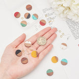 DIY Dangle Earring Making Kits, Including Resin & Walnut Wood Pendants, Brass Earring Hooks, Brass Jump Rings, Leaf, Mixed Color, Pendants: 38x20x3mm, Hole: 2mm, 5 colors, 2pcs/color, 10pcs/box