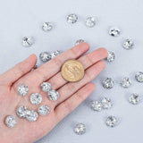 Acrylic Rhinestone Buttons, 2-Hole, Faceted, Flat Round, Crystal, 13x3.5mm, Hole: 1.6mm