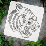 PET Hollow Out Drawing Painting Stencils, for DIY Scrapbook, Photo Album, Tiger, 30x30cm