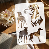 4Pcs 4 Styles PET Hollow Out Drawing Painting Stencils, for DIY Scrapbook, Photo Album, Dog, 297x210mm, 1pc/style