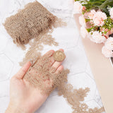 Lace Tirm Ribbon, for Clothing Accessories, Floral Pattern, Tan, 2-5/8 inch(68mm)