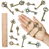 Skeleton Key Charm DIY Jewelry Making Kit for Crafts Gifts, Including Alloy Pendants, Organza Fabric Wings, Clear Elastic Crystal Thread, Antique Bronze, 60pcs/set