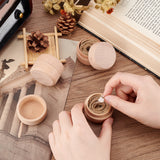 Wooden Ring Boxes, with Linen Inside, for Jewelry Gift Packaging, Column, BurlyWood, 4.8x3.5cm, Inner Diameter: 3.75cm