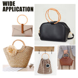 4Pcs Rattan Bag Handle, Ring, Bag Replacement Accessories, Sandy Brown, 143x151x14mm