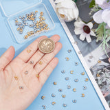 100Pcs 2 Colors 304 Stainless Steel Crimp Beads Covers, Golden & Stainless Steel Color, 4.5mm, Hole: 2mm, 50pcs/color