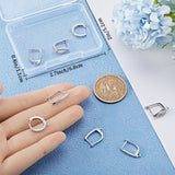 12Pcs 3 Style Brass Micro Pave Cubic Zirconia Hoop Earring Findings, Latch Back with Horizontal Loops, Nickel Free, Real Platinum Plated, 15~17.5x2.5~14x2~12.5mm, Hole: 1~1.5mm, Pin: 1mm, 4Pcs/style