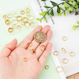 40Pcs 4 Style Brass Bead Frame, Round Ring, Golden, 8~13x2.5~2.8mm, Hole: 0.8~1mm, 10pcs/style