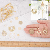 DIY Geometry Dangle Stud Earring Making Kit, Including Alloy & Brass & 201 Stainless Steel Flat Round & Oval & Bar Link Connectors & Pendants, Glass Pearl Beads, Brass Post Earring Findings, Golden, 134Pcs/box