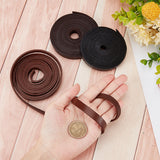 6M 3 Colors Flat Cowhide Cord, for Necklace & Bracelet Making Accessories, Mixed Color, 10x2mm, 2m/color