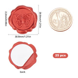 Adhesive Wax Seal Stickers, For Envelope Seal, Indian Red, 30.8x30.8x2.2mm