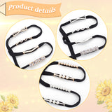 12 Pairs 12 Style Alloy Shoe Lace Decoration, Shoelace Charm, with Plastic Imitation Pearl & Crystal Rhinestone, Platinum & Golden, 5~9.5x38~41x1.5~7mm, Hole: 4~5mm, 1 pair/style