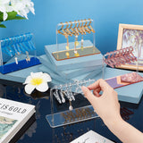 4 Sets 4 Colors Acrylic Earring Display Stands, Coat Hanger Shape Earring Organizer Holder with 8 Mini Hangers, Mixed Color, Finish Product: 14.95~15x5.95~6.5x10.5~10.9cm, 1 set/color