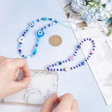 2Pcs 2 Style Evil Eye Glass Beaded Phone Lanyard, Wrist Straps Heart/Star/Flower Beads Mobile Phone Lanyard for Woman Men, Mixed Color, 16.5cm and 17.5cm, 1pc/style