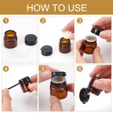 Glass Portable Cream Jar, Empty Refillable Cosmetic Containers, Amber Tone Vials, with Plastic Flip Lid & Inner Stopper, Column, Saddle Brown, 2.7x3cm, Capacity: 5g