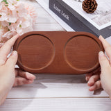 Bamboo Cup Tray, Bathroom Counter Tray, Bamboo Tray for Bathroom and Home Decor, Oval, Coconut Brown, 195x96x10mm, Inner Diameter: 80x80mm