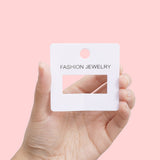 1 Set PVC Jewelry Hair Claw Clip Display Cards with Hanging Hole, Square, White, 6x6x0.04cm, Inner Diameter: 1.7x3.9cm