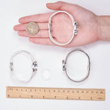 DIY Bangle Making, with Brass Bangle Makings, Bangle Blanks and Transparent Glass Cabochons, Silver, Inner Diameter: 61.5mm