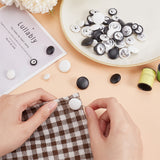 48Pcs 8 Style 1-Hole PU Leather Buttons, with Aluminium Findings, Mushroom Shape Button, Mixed Color, 11~20x7~9mm, Hole: 1.6~2mm, 6pcs/style