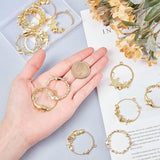 Rack Plating Alloy Open Back Bezel Pendants, For DIY UV Resin, Epoxy Resin, Pressed Flower Jewelry, Flat Round, Ocean Style, Golden, 10.8x7.4x1.8cm