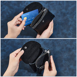 Leather Coin Purse, Wallet, Multi-use Card Case for Men, Rectangle, Black, 8.2x11.3x3.5cm