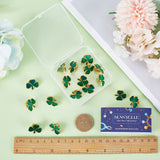 20Pcs Shamrock Alloy Enamel Pin, Golden Plated Iron Brooch for Clothes Backpack, Sanit Patrick's Day, Green, 18x19x1.5mm, Pin: 1mm