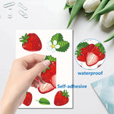 8 Sheets 8 Styles PVC Waterproof Wall Stickers, Self-Adhesive Decals, for Window or Stairway Home Decoration, Strawberry, 200x145mm, about 1 sheets/style