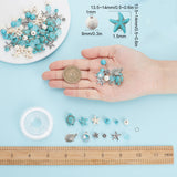 DIY Gemstone Summer Beach Bracelet Making Kit, Including Glass & Synthetic Magnesite Beads, Starfish & Round Synthetic Turquoise Beads, Alloy Shell Pendants & Flower Beads, Mixed Color, 191pcs/box