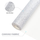 Sparkle PU Leather Fabric, with Glitter Sequins, for Shoes Bag Sewing Patchwork DIY Craft Appliques, Silver, 135x21x0.07cm