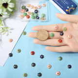 60Pcs 10 Style Alloy Enamel Bead Caps, Flower, Mixed Color, 10x8.5~9x2.5~3mm, Hole: 1.2~1.4mm, 6pcs/style