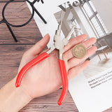 6-in-1 Bail Making Pliers, 45# Carbon Steel 6-Step Multi-Size Wire Looping Forming Pliers, Ferronickel, for Loops and Jump Rings, Red, Loop Size: 3mm/4mm/6mm/7mm/8.5mm/9.5mm, 153~153.5x75.5~78.5x12mm, 1pc