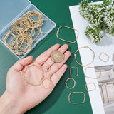 48Pcs 2 Style Alloy Open Back Bezel Pendants, For DIY UV Resin, Epoxy Resin, Pressed Flower Jewelry, Ring & Rectangle, Golden, 8pcs/style