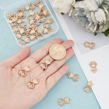 30Pcs Alloy Crystal Rhinestone Pendants, Bear, Golden, 20x13x2.5mm, Hole: 1.8mm