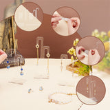 3Pcs 3 Sizes Tree Transparent Acrylic Earring Display Stands, Holds up to 3 Pairs, Earring Holder for Earring Stud, Dangle Earring, Clear, Finish Product: 4.95x2.95x9.4~13.2cm, 1pc/size