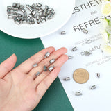 60Pcs 3 Style 304 Stainless Steel Cord Ends, End Caps, Stainless Steel Color, 20pcs/style