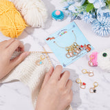 Alloy Enamel Heart Pendant Locking Stitch Markers, Brass Clasp Stitch Marker, Mixed Color, 3.5cm, 5 colors, 2pcs/color, 10pcs/set