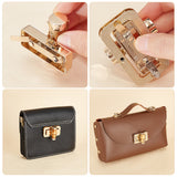 4 Pcs 2 Style Alloy Bag Twist Lock, Turn Lock Clasp, with Bamboo Findings, Bag Replacement Accessories, Rectangle, Golden, 4.25~6x2.5~3.3cm, 2pcs/style
