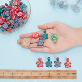 Handmade Polymer Clay Pendants, Tortoises, Mixed Color, 19x26mm, Hole: 2mm