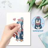 8 Sheets 8 Styles PVC Waterproof Wall Stickers, Self-Adhesive Decals, for Window or Stairway Home Decoration, Rectangle, Penguin, 200x145mm, about 1 sheets/style
