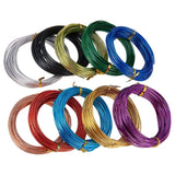 Round Aluminum Wire, Mixed Color, 12 Gauge, 2mm, about 32.8 Feet(10m)/roll, 10 rolls/box